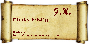Fitzkó Mihály névjegykártya