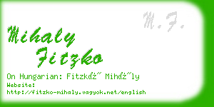 mihaly fitzko business card